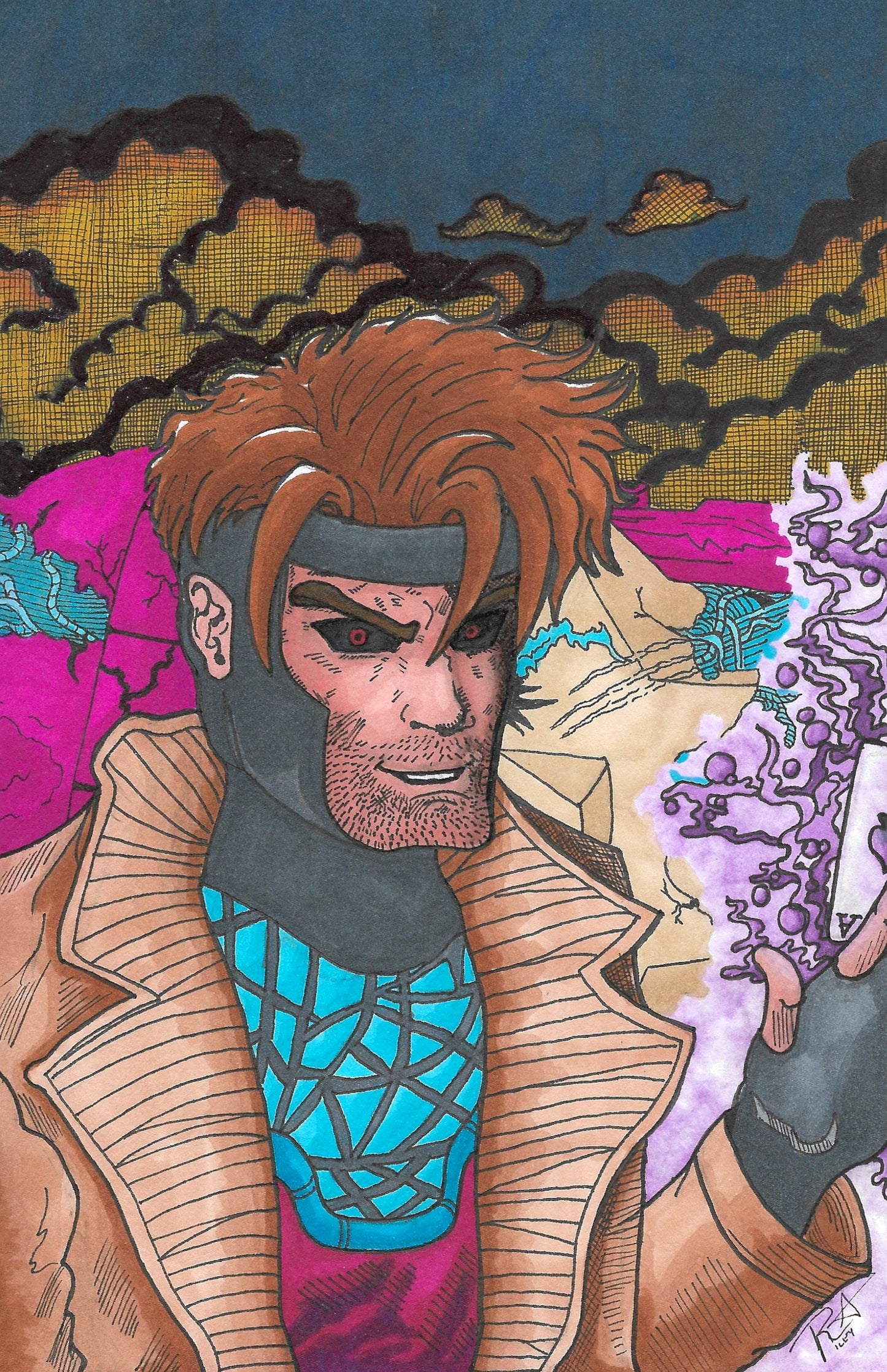 11x17 print Gambit x men 97