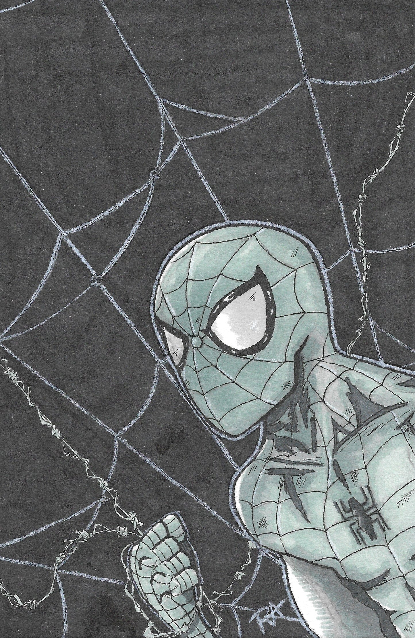 11x17 print Spidey (greyscale) fanart