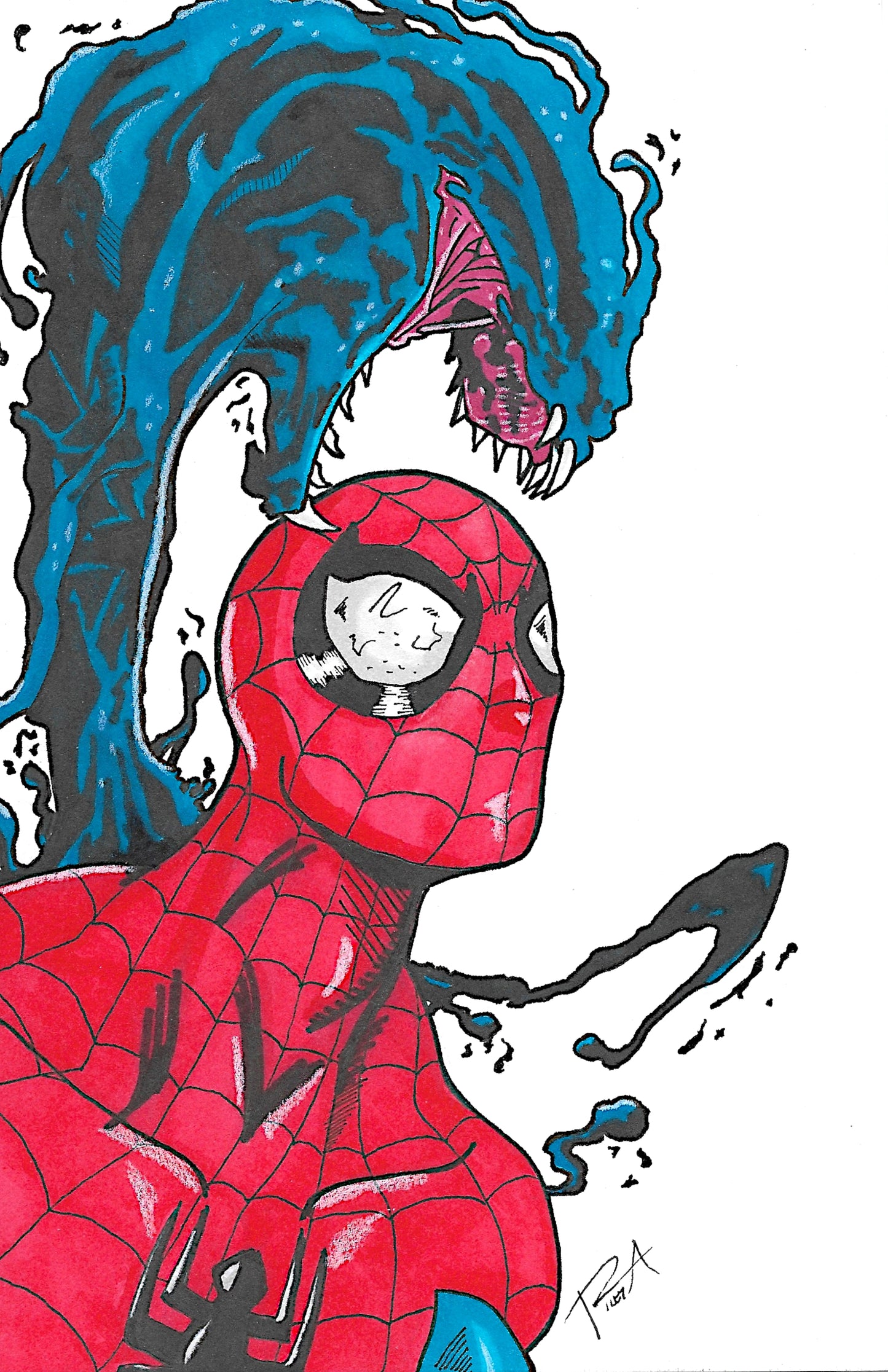 11x17 print spidey/symbiote fanart