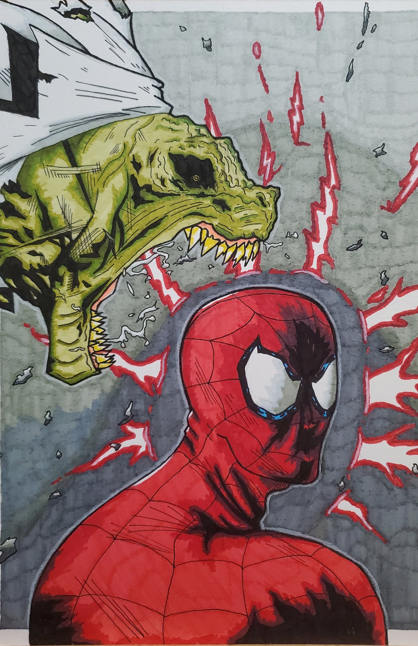 11x17 print Spiderman vs The Lizard