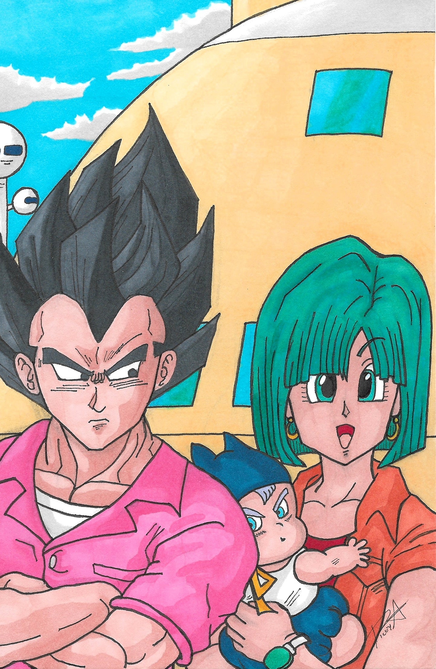 11x17 print Vegeta and Bulma fanart