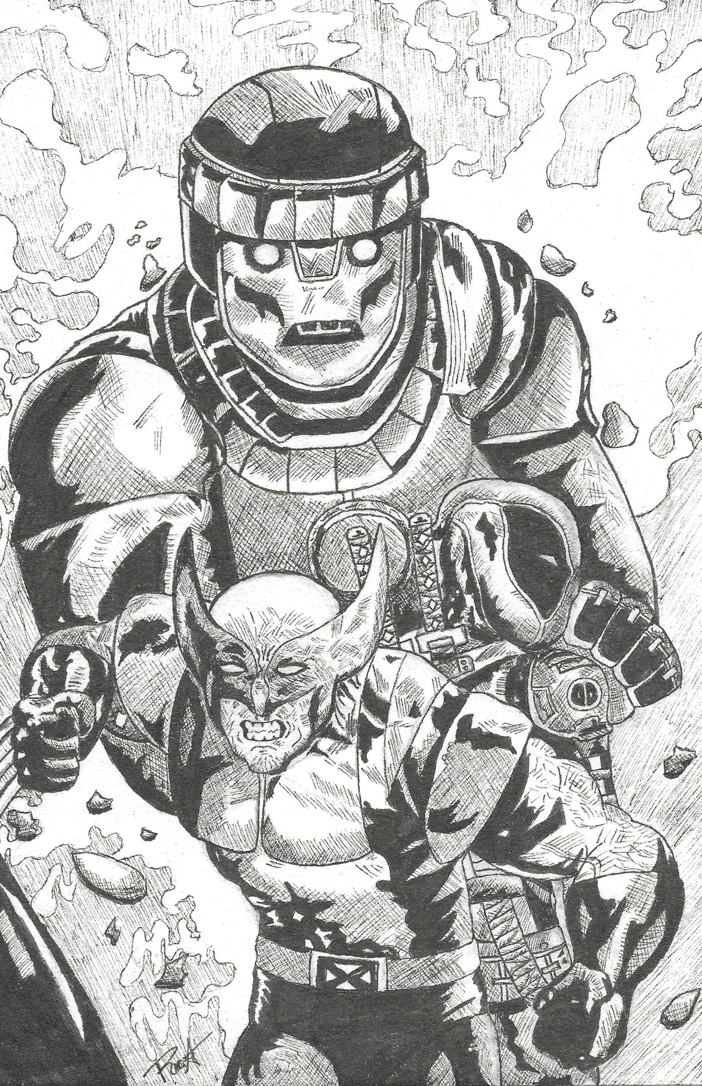 11x17 print Deadpool and Wolverine (Black and White Version)