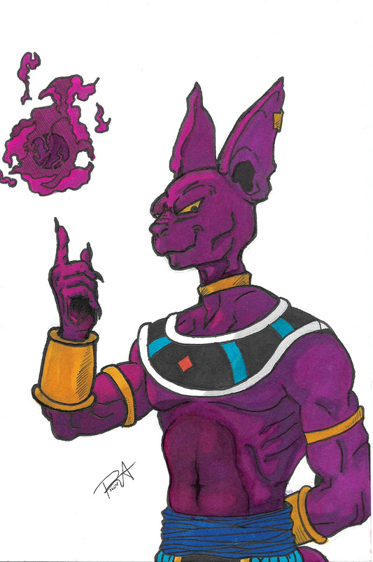 11x17 print Beerus the Destroyer fanart
