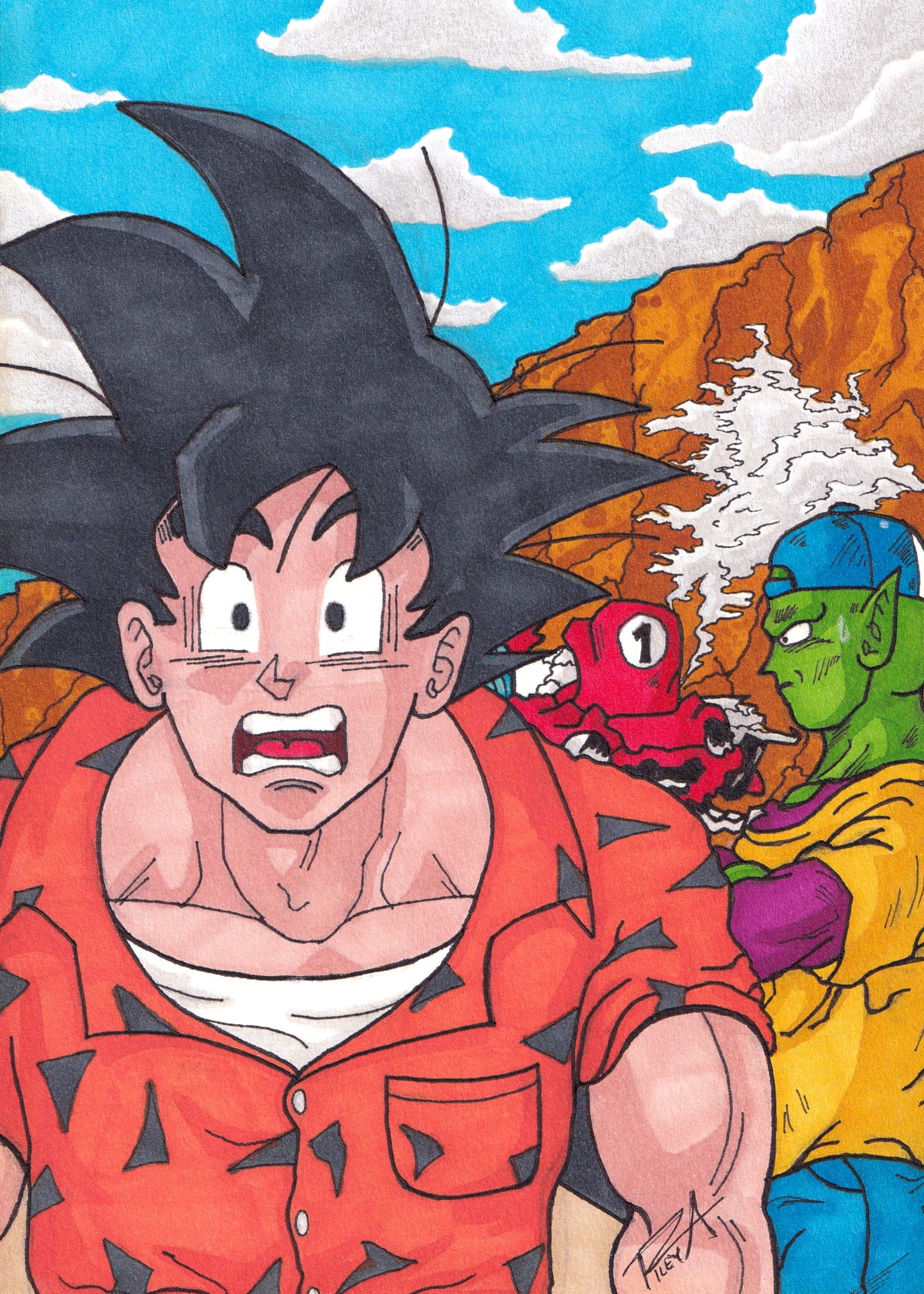 5x7 print Goku and Piccolo Fanart