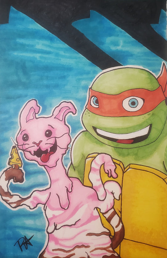 11x17 print Mikey and Ice Cream Kitty