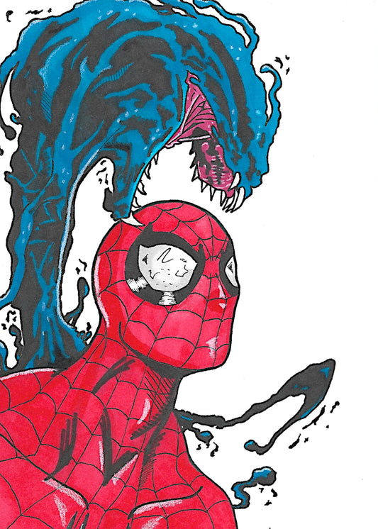 5x7 print Spidey and Symbiote