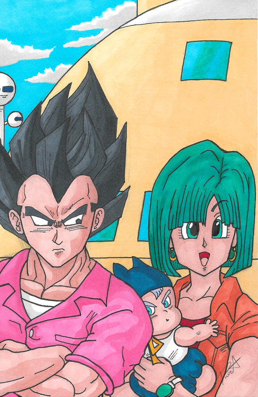 11x17 print Vegeta and Bulma fanart
