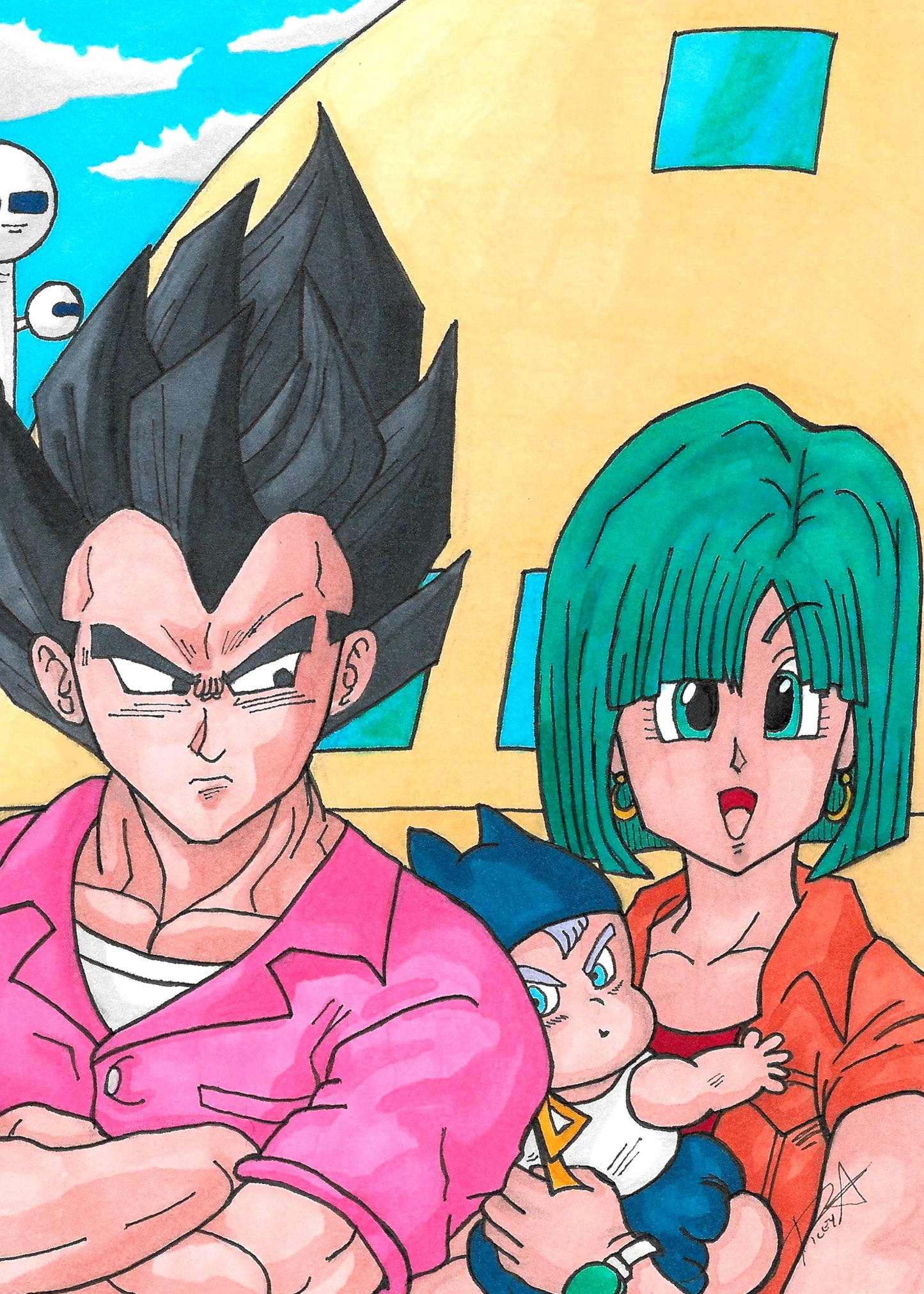 5x7 print Vegeta and Bulma