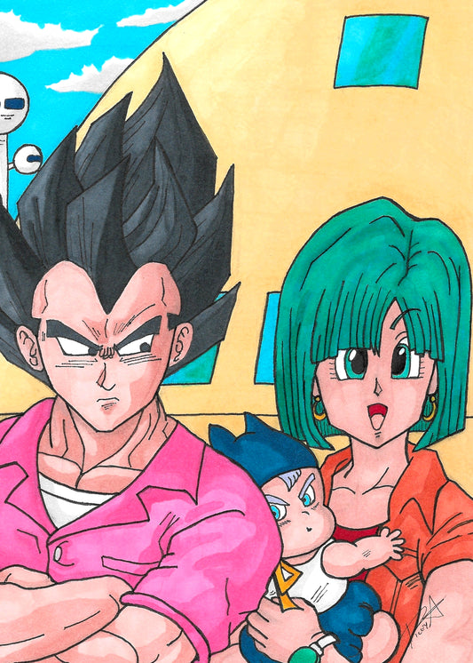 5x7 print Vegeta and Bulma