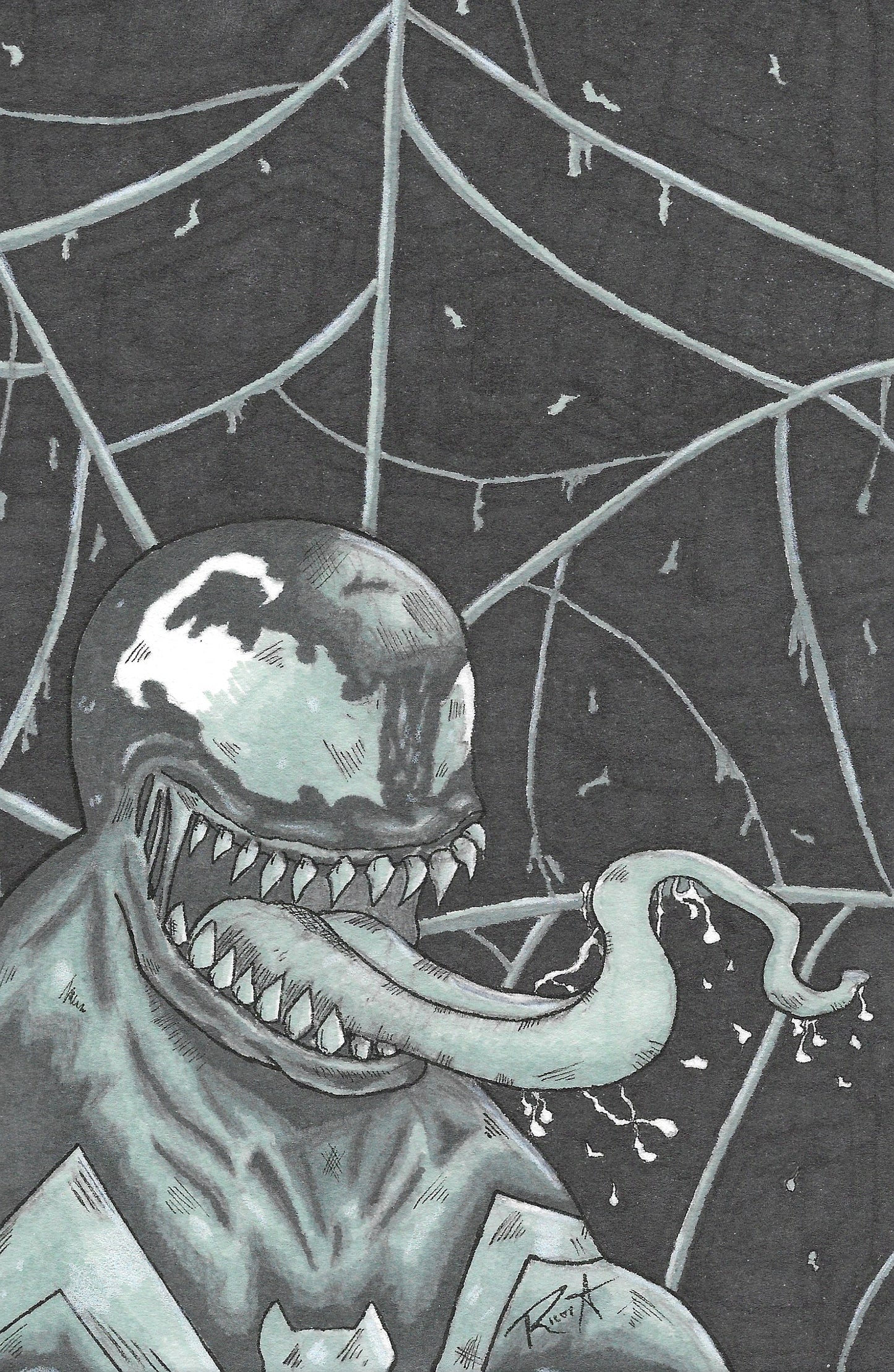 11x17 print Venom (greyscale) fanart