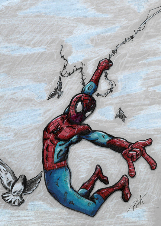 5x7 print Webslinging Spidey